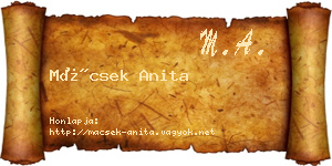 Mácsek Anita névjegykártya
